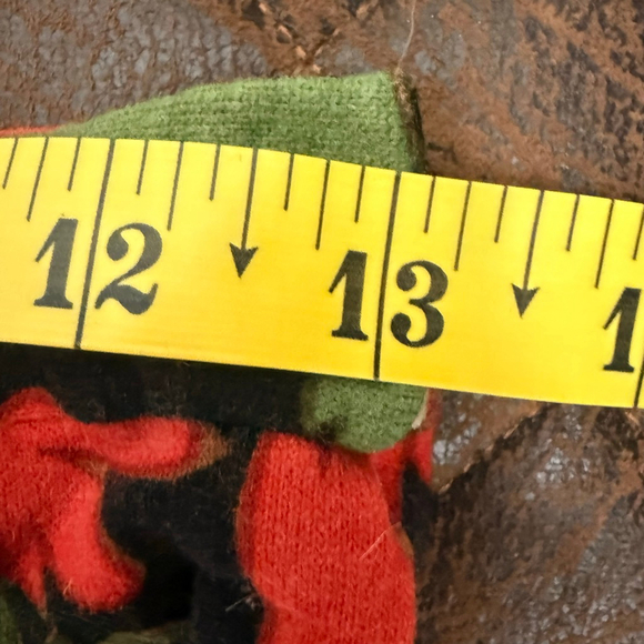 Vintage 70’s Women's handmade Red Black Floral wool knit Maxi Skirt - Picture 5 of 10